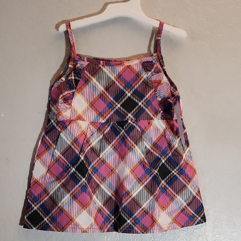 BK Colorful Plaid Sleeveless Spaghetti Strap Button Back Summer Sun Dress